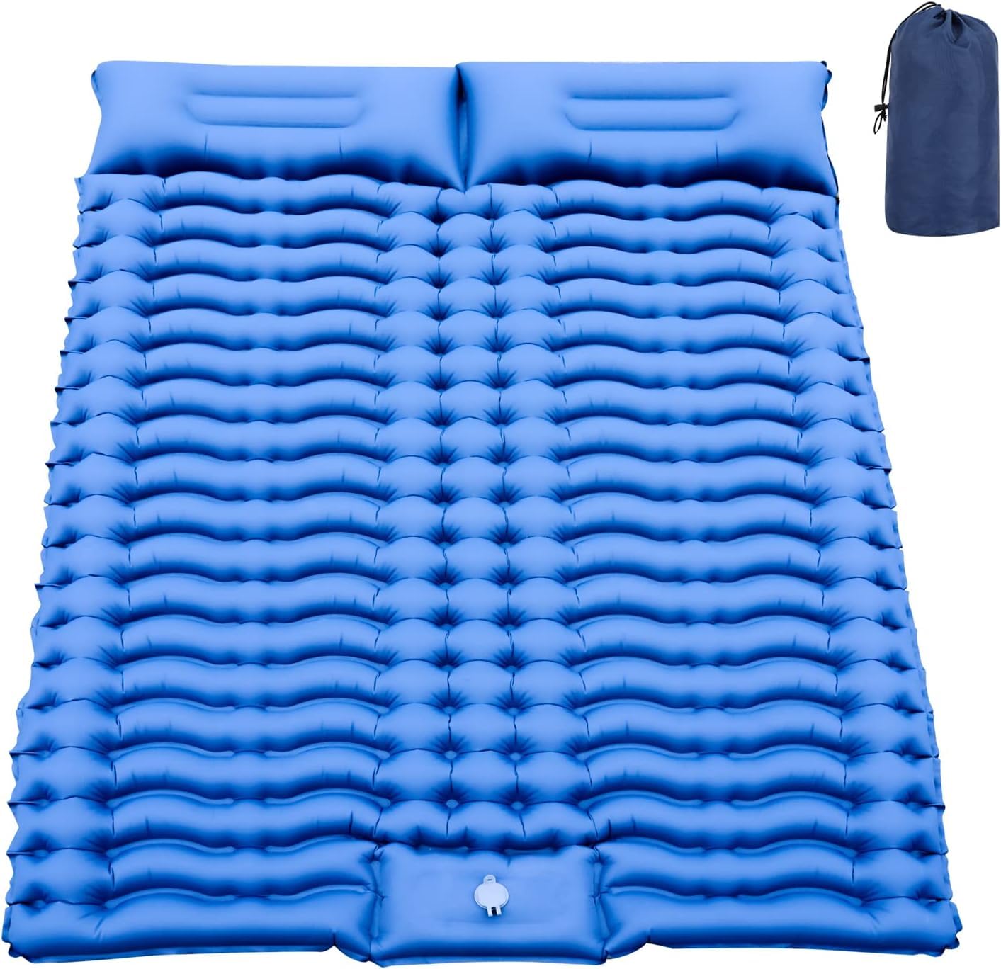 THMINS Double Camping Sleeping Pad, Sleeping Pad for Camping with Pillow Built-in Foot Pump, Ultralight Inflatable Camping Sleeping Mat for Hiking Traveling Backpacking Tent