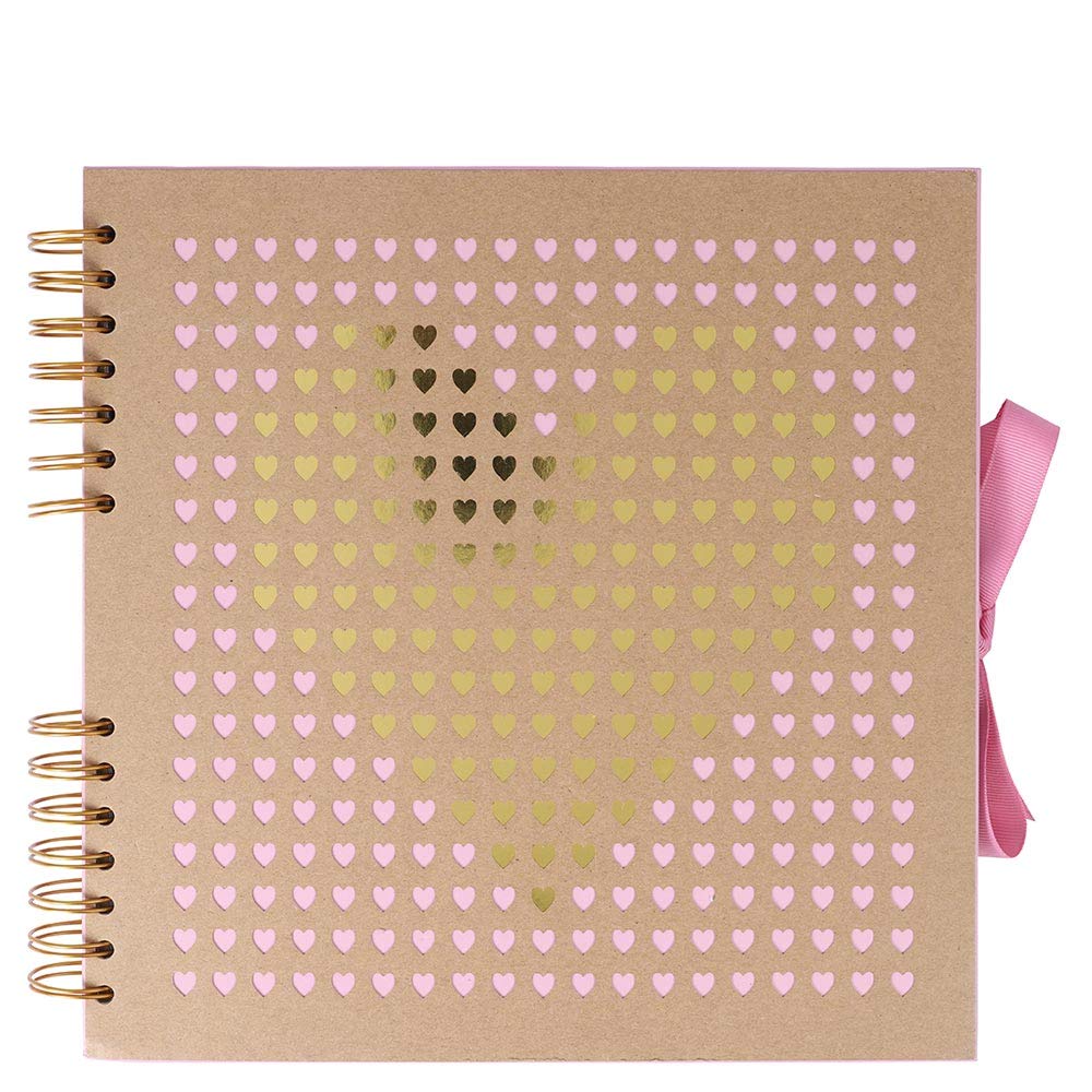 Buy Paperchase Kraft Laser Cut Heart Medium Scrapbook, Photo Album