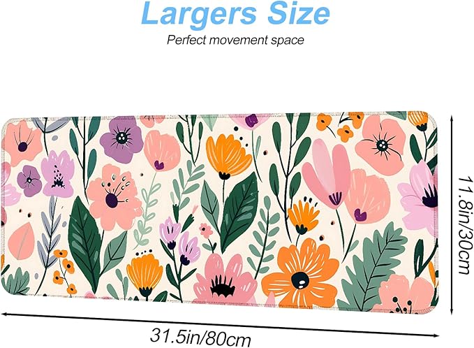 Alfombrilla XXL Floral 80x30 cm Antideslizante THISFIND miniatura 3