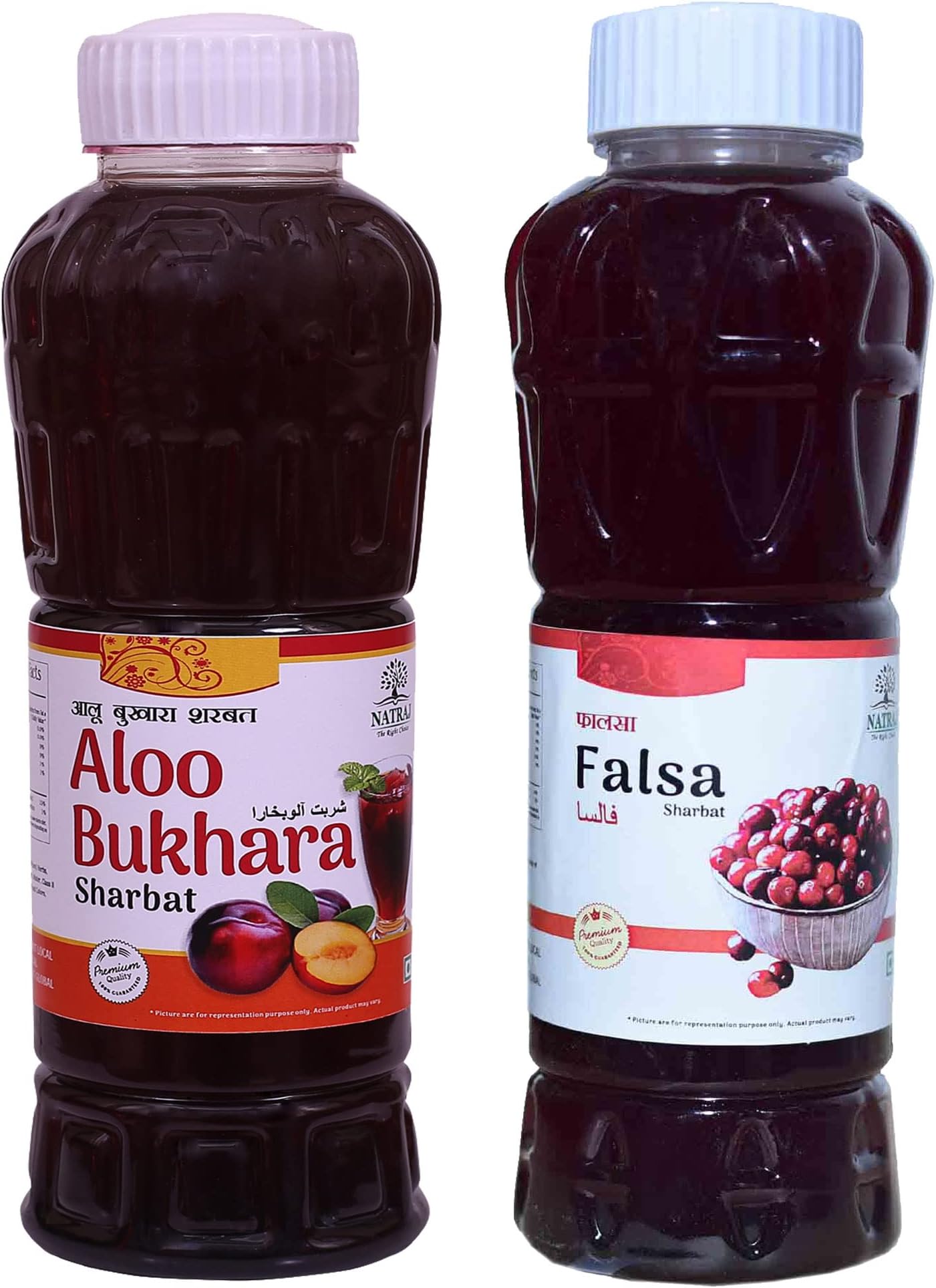 Natraj The Right Choice AlooBukhara & Falsa Sharbat 1500ml (Pack of 2 x 750ml) – A refreshing blend of plum and falsa, perfect for a cool, flavorful drink.