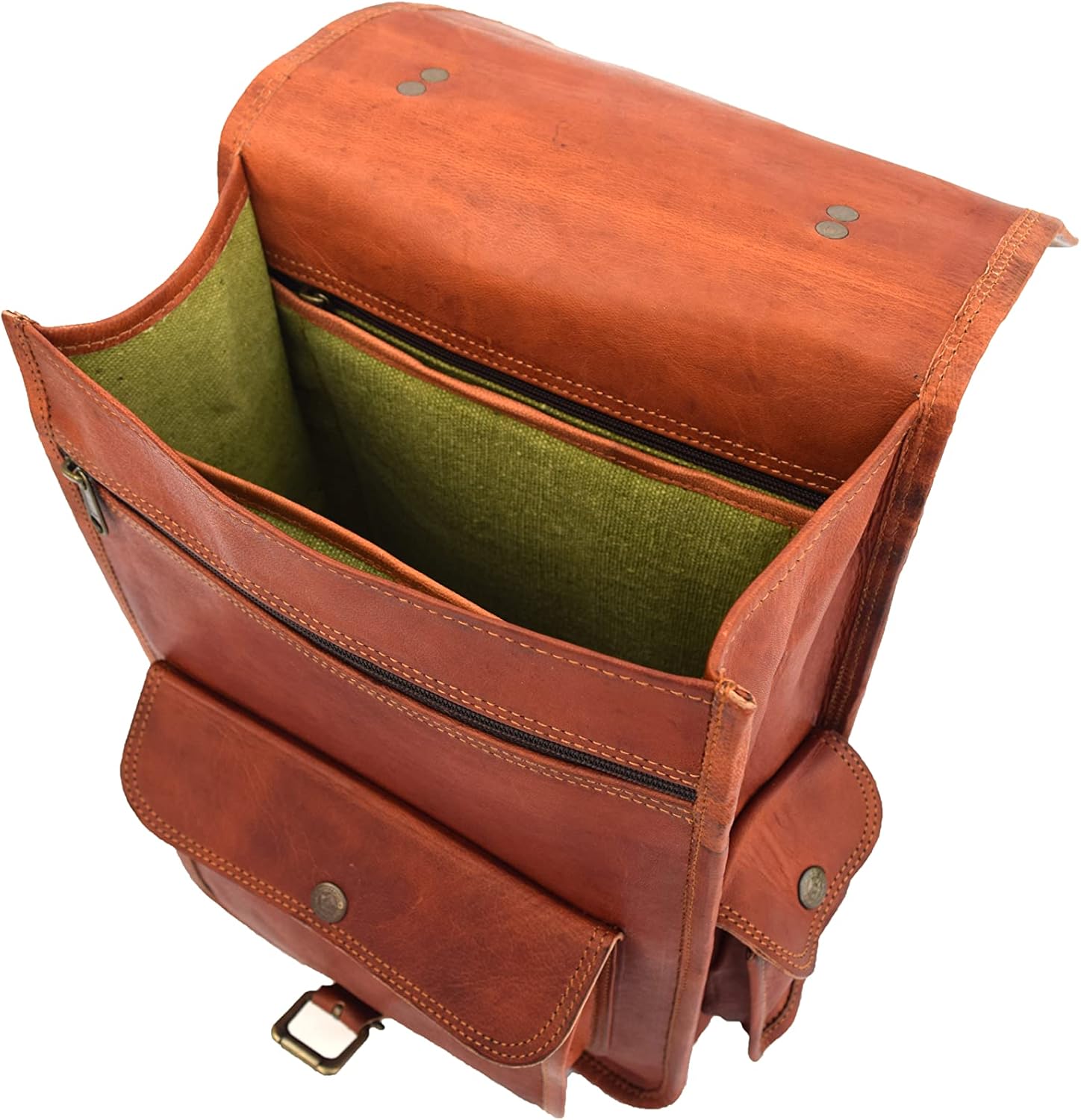 Vintage Full Grain Leather Backpack Shoulder Bag, Fits 13 Inch Laptop, Office School Everyday Rucksack Handbags
