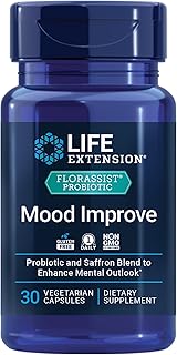 Life Extension FLORASSIST® Probiotic Mood Improve, probiotic and Saffron Blend enhances Mood and Mental Outlook, Non-GMO, Gluten-Free, 1 Daily, Vegetarian, 30 Capsules