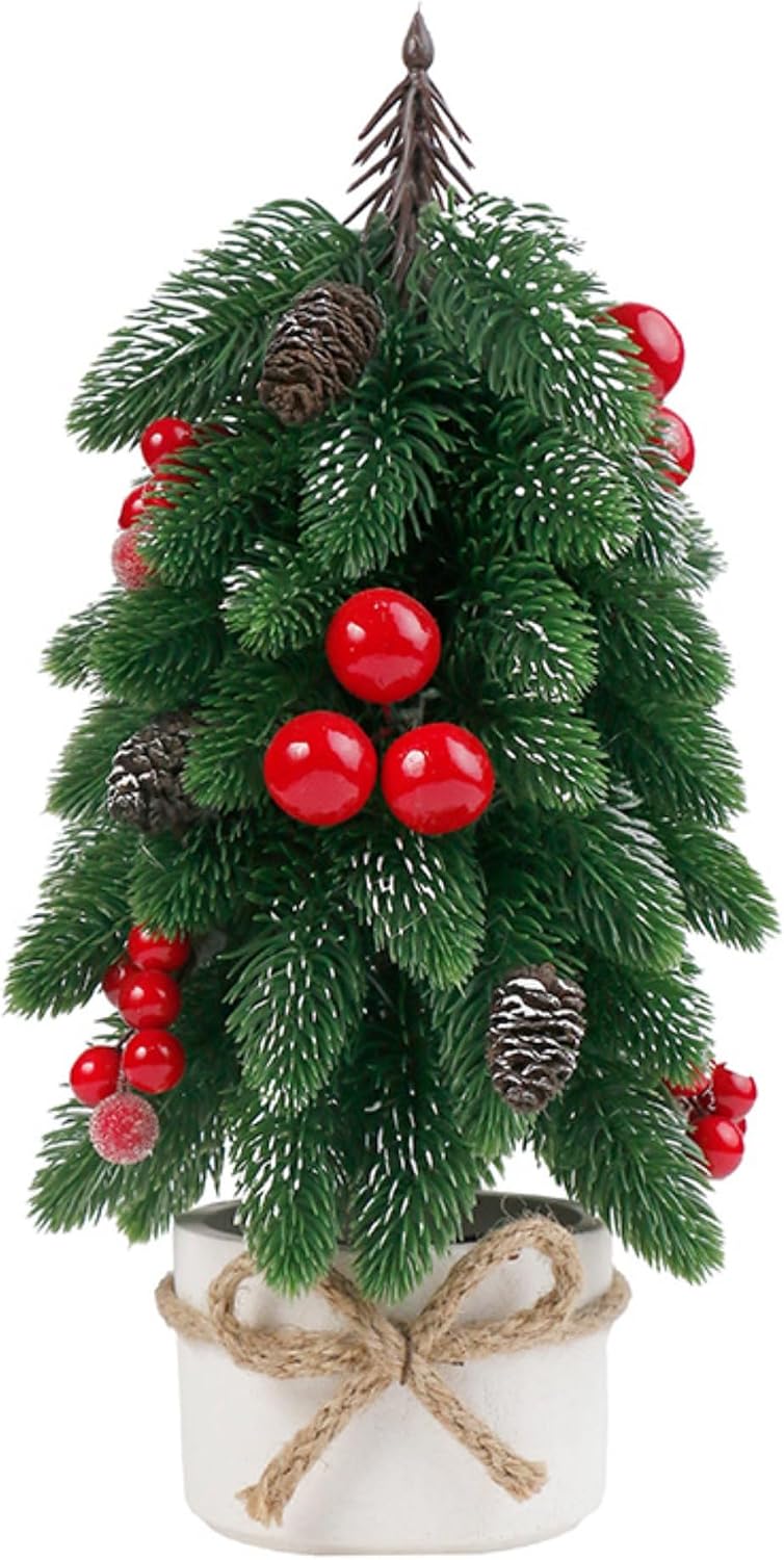 Mini Christmas Tree Table Christmas Tree Small Artificial Christmas Tree for Tabletop Party Decorations Chrismas Trees Desktop Ornaments Party Appearances Small False Decoration Red