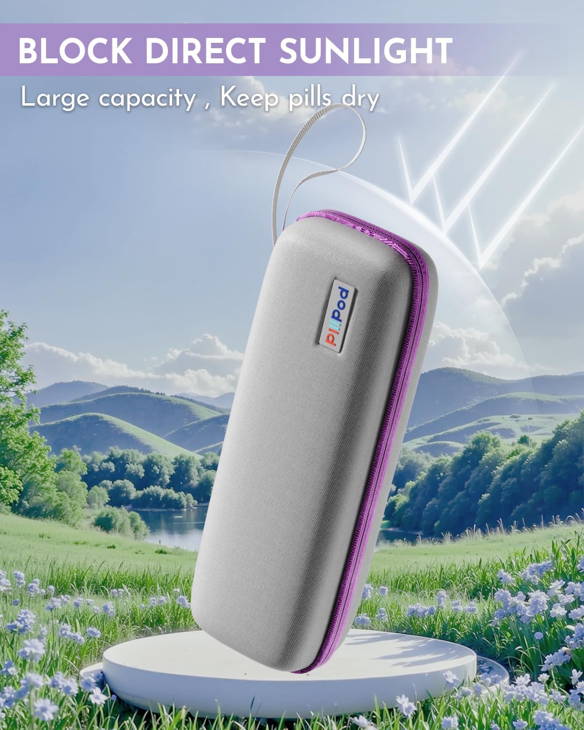 Weekly Pill Organizer, 7 Day Travel Medicine Pill case with Moisture-Proof Silicone Lid, Large AM PM Daily Pill Organizer 2 Times a Day for Vitamins & Supplements, Secure Zipper Pill Box(Purple) - Image 8