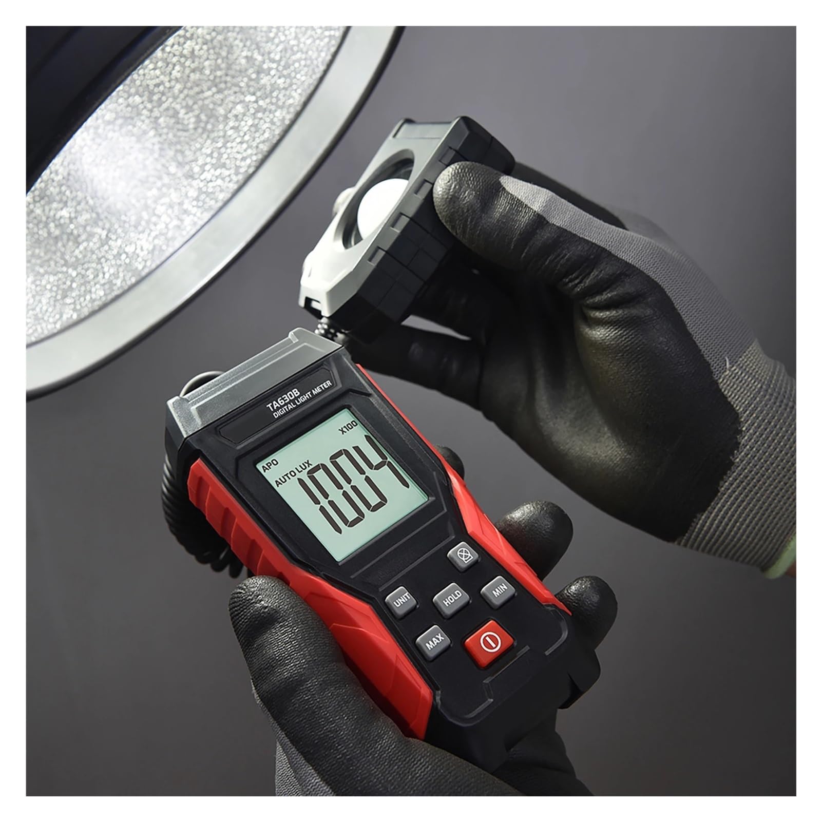 Espectrofotómetro, Medidor De Luz Digital, Iluminancia Lux Con Función Registro, Pantalla LCD, Rango Medición, Sensor Flexible, Probador