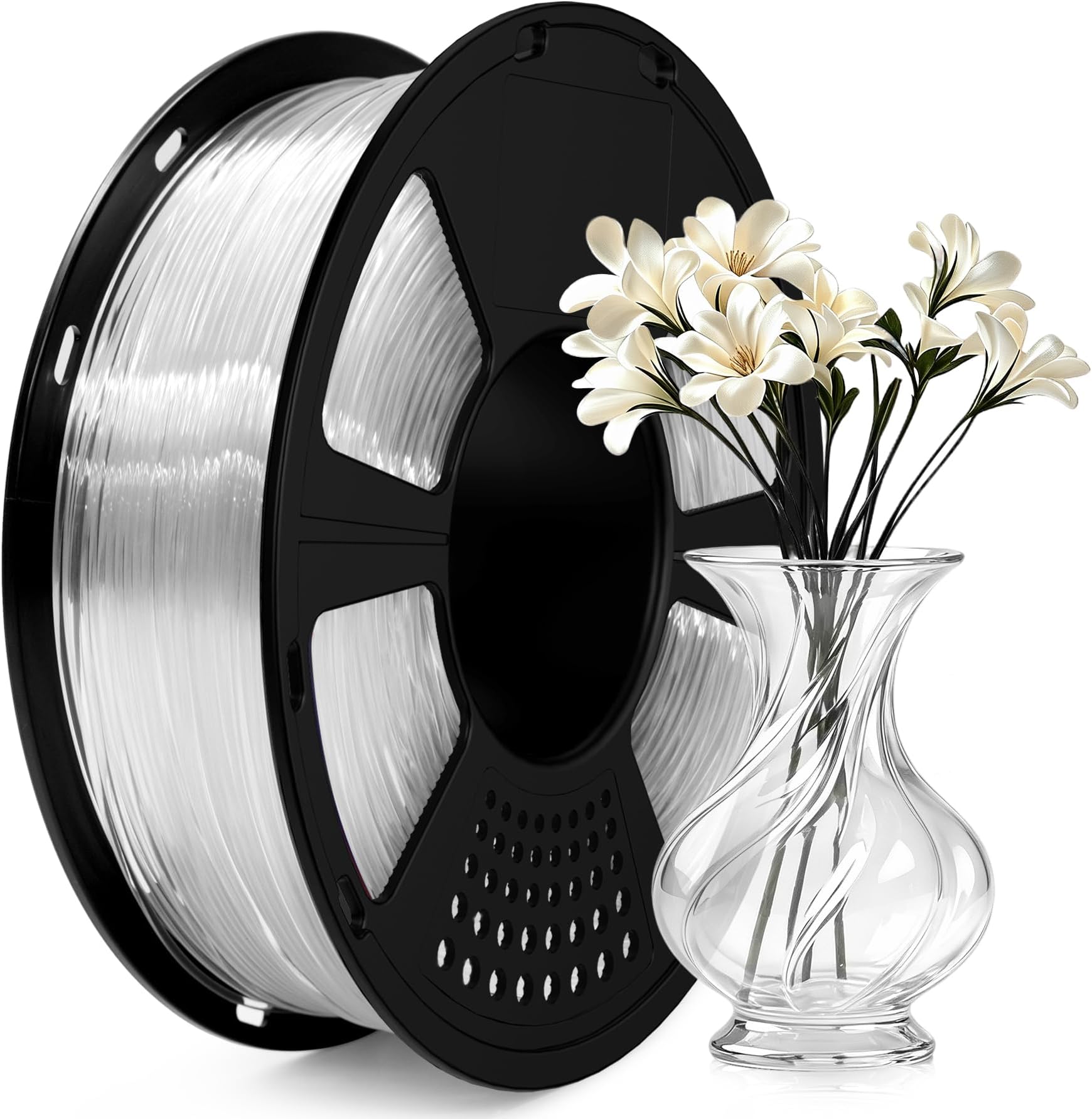 PLA Filament 1.75mm, GIANTARM Classic PLA 3D Printer Filament 1kg Spool (Transparent)…