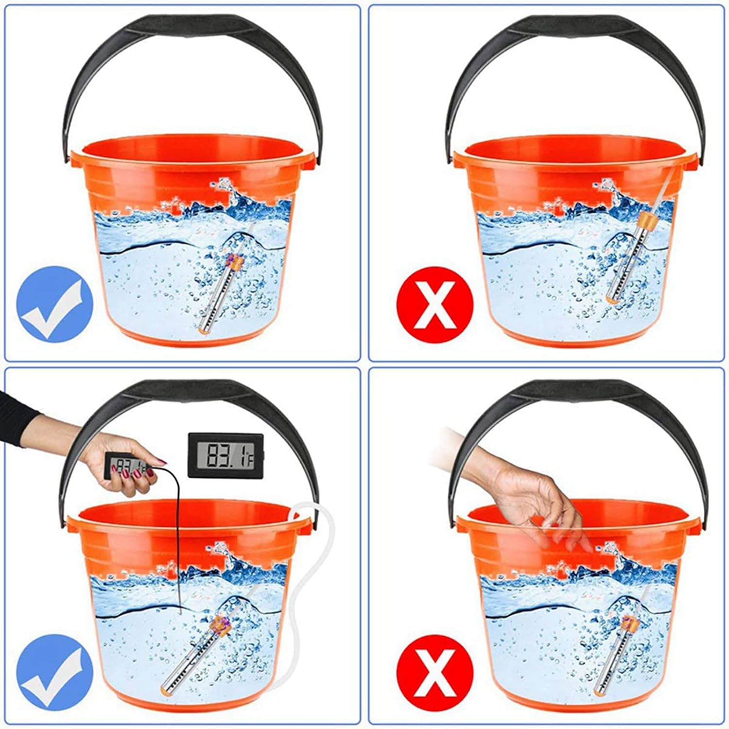 投げ込みヒーター 風呂 1500W電気給湯器 110Vプールヒーター ポータブルバケットヒーター 液浸ヒーター 【ジーニー】 浸水給湯
