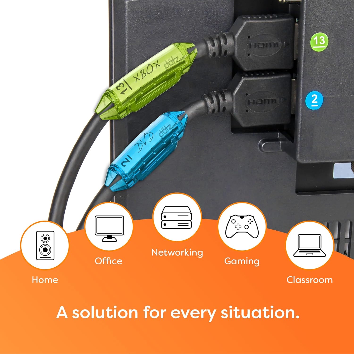 Dotz Cord ID Pro Cord & Cable Identification System- Cord Labels for Organize Cords, Chargers & Wires at Home or Office- Cords Identifiers Keep Your Setup Neat, Tangle-Free & Easy to Manage-DCI171M-C