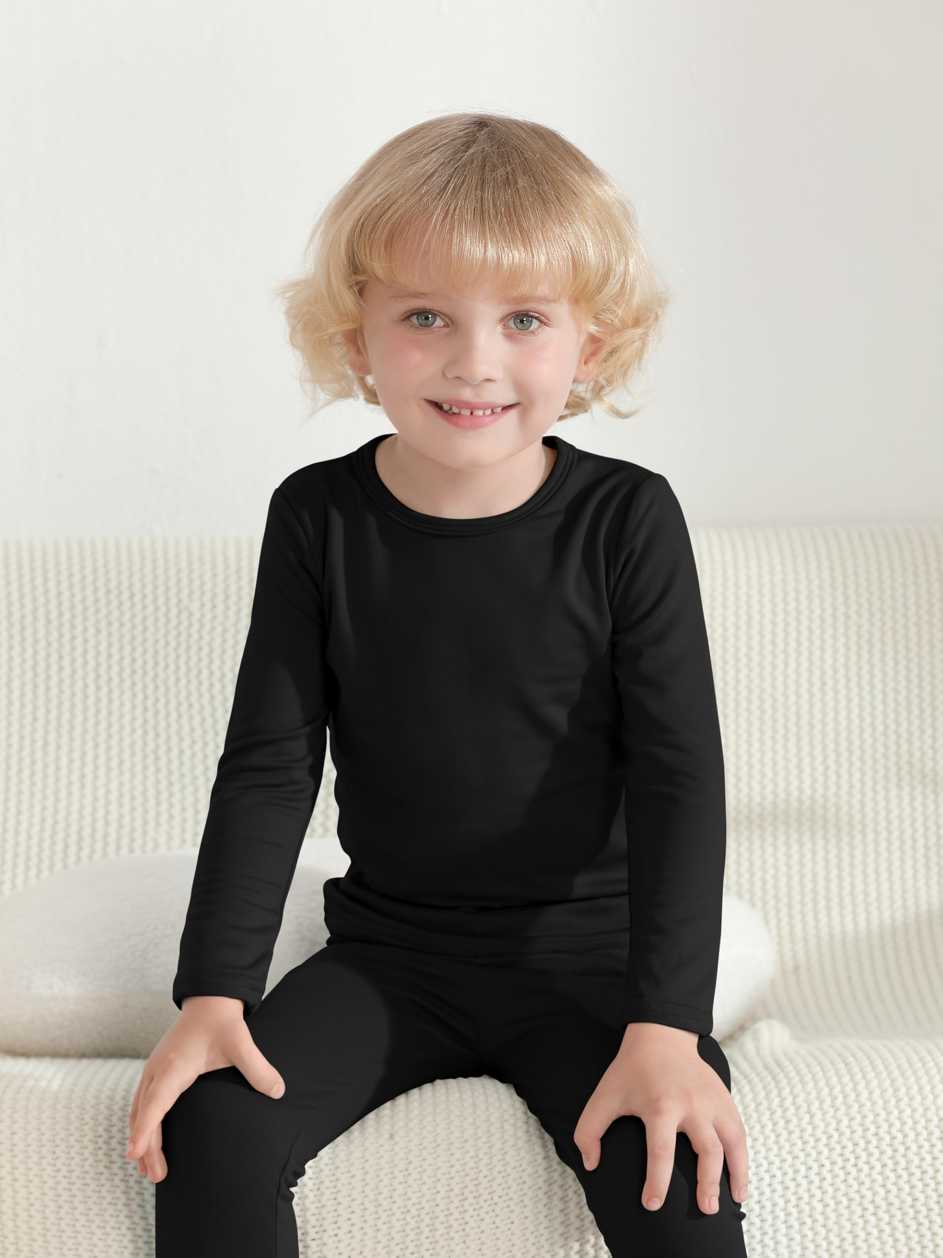 VZV 2T-6Y - Conjunto de ropa interior térmica para niños pequeños, capa