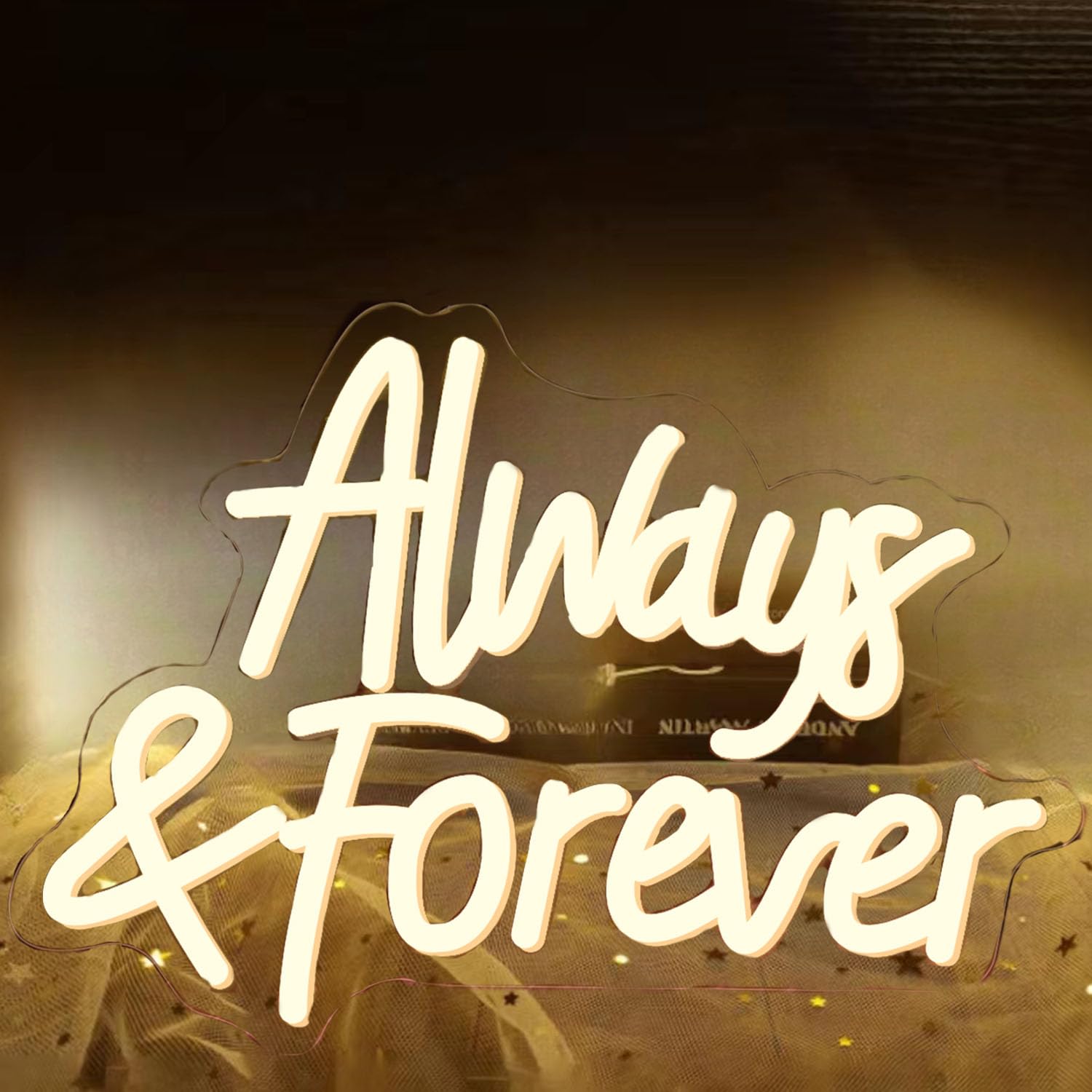 Always and Forever Neonschilder Hochzeits Neonschilder Wanddekoration Nachtlicht LED Neon Leuchtschild Party Hochzeit Bar Beauty Dekoration dimmbarer Schalter wiederverwendbare USB Stromversorgung