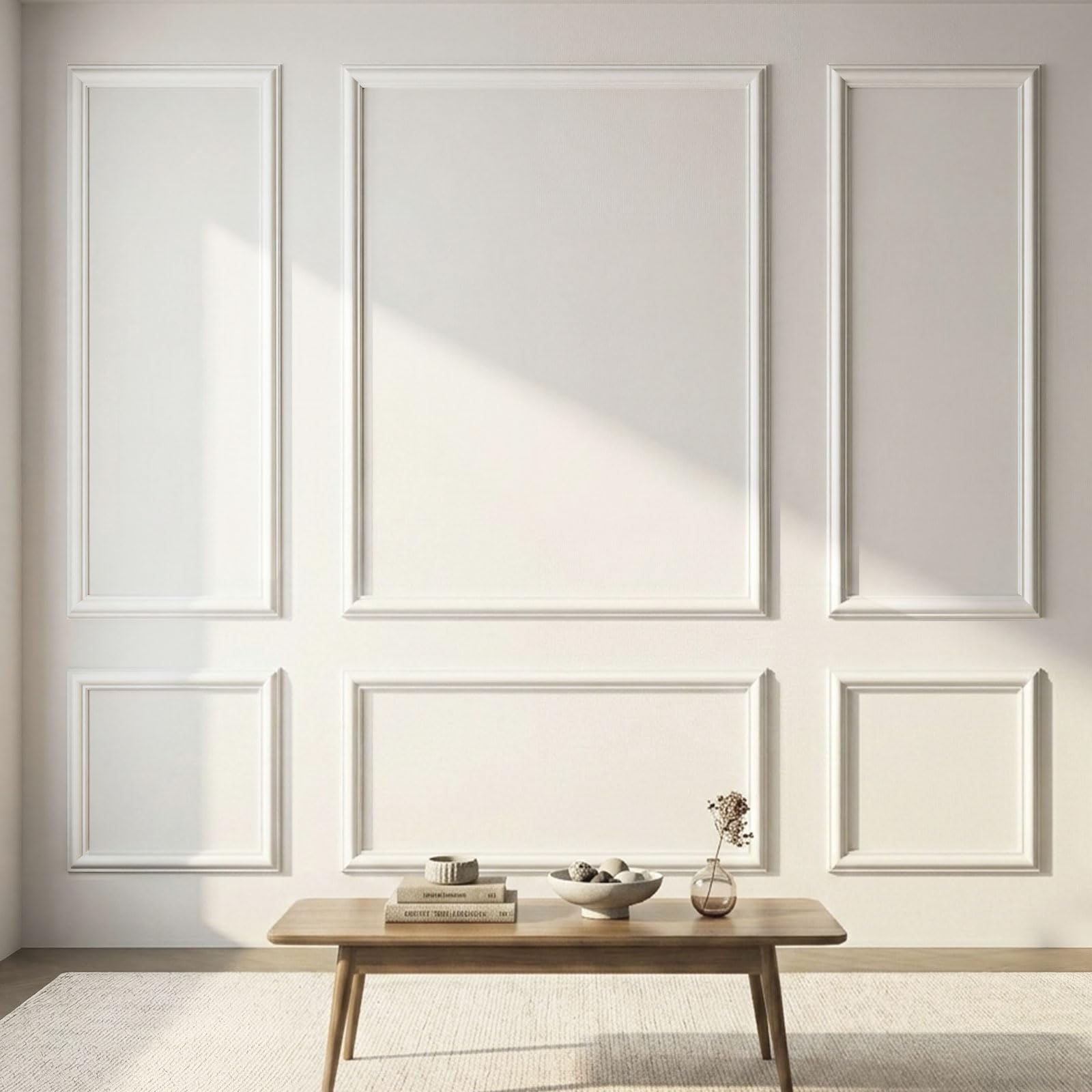 Photo 1 of JSIWOTH Pre-Cut Wall Molding Kit, 6 Pcs Wainscoting Panels
