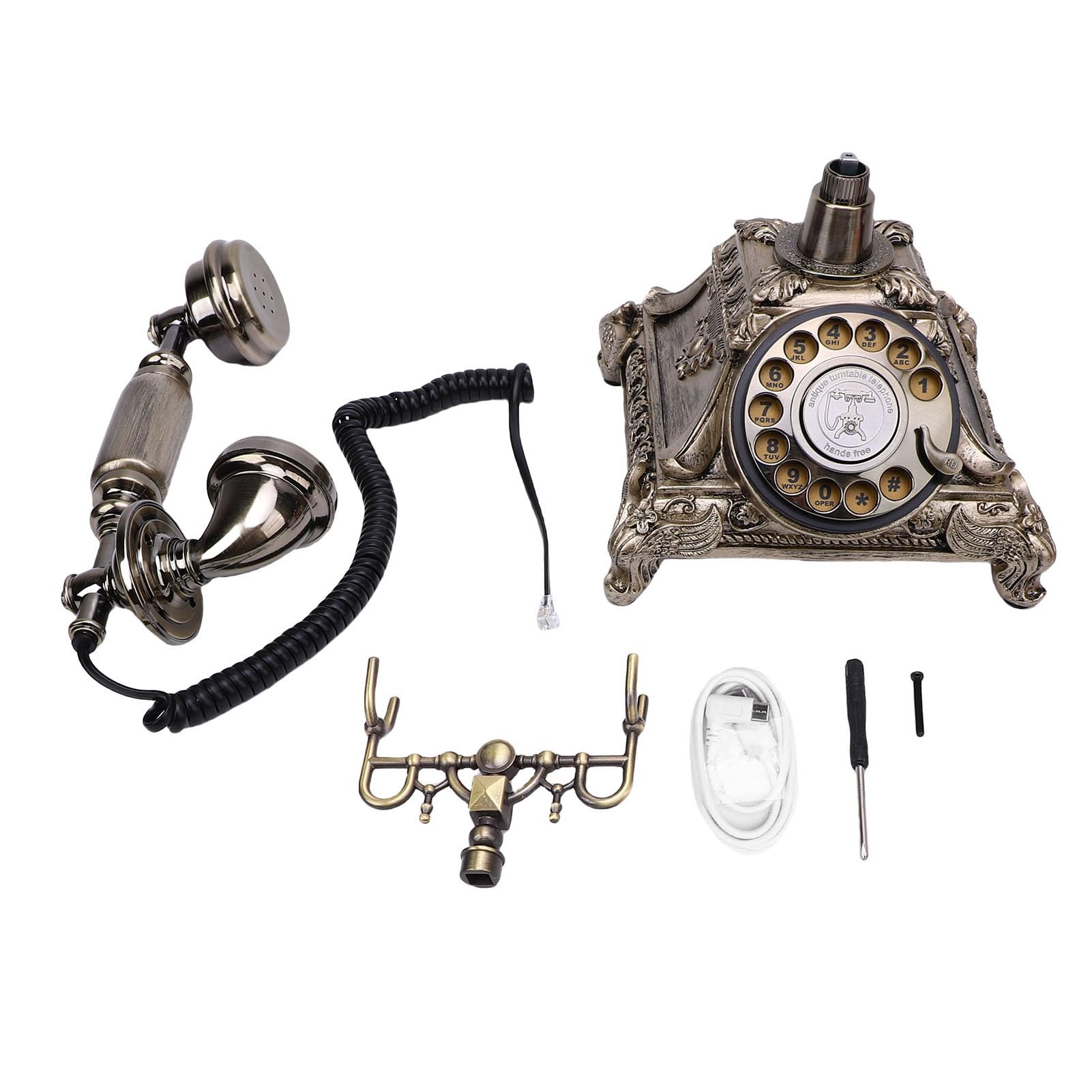 Audio -Book Guest Telefon, Retro i Praktyczne 32G pojemność Audio Guest Book Telefon, Spersonalizowany Nagrywanie Telefonu Retro, na Przyjęcie Weselne (Antyczny mosiądz kolor)