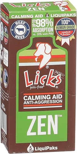 Licks Zen - Tratamiento calmante para perros - Alivio de la ansiedad del perro - Ayuda calmante para perros - Absorción más rápida que las píldoras