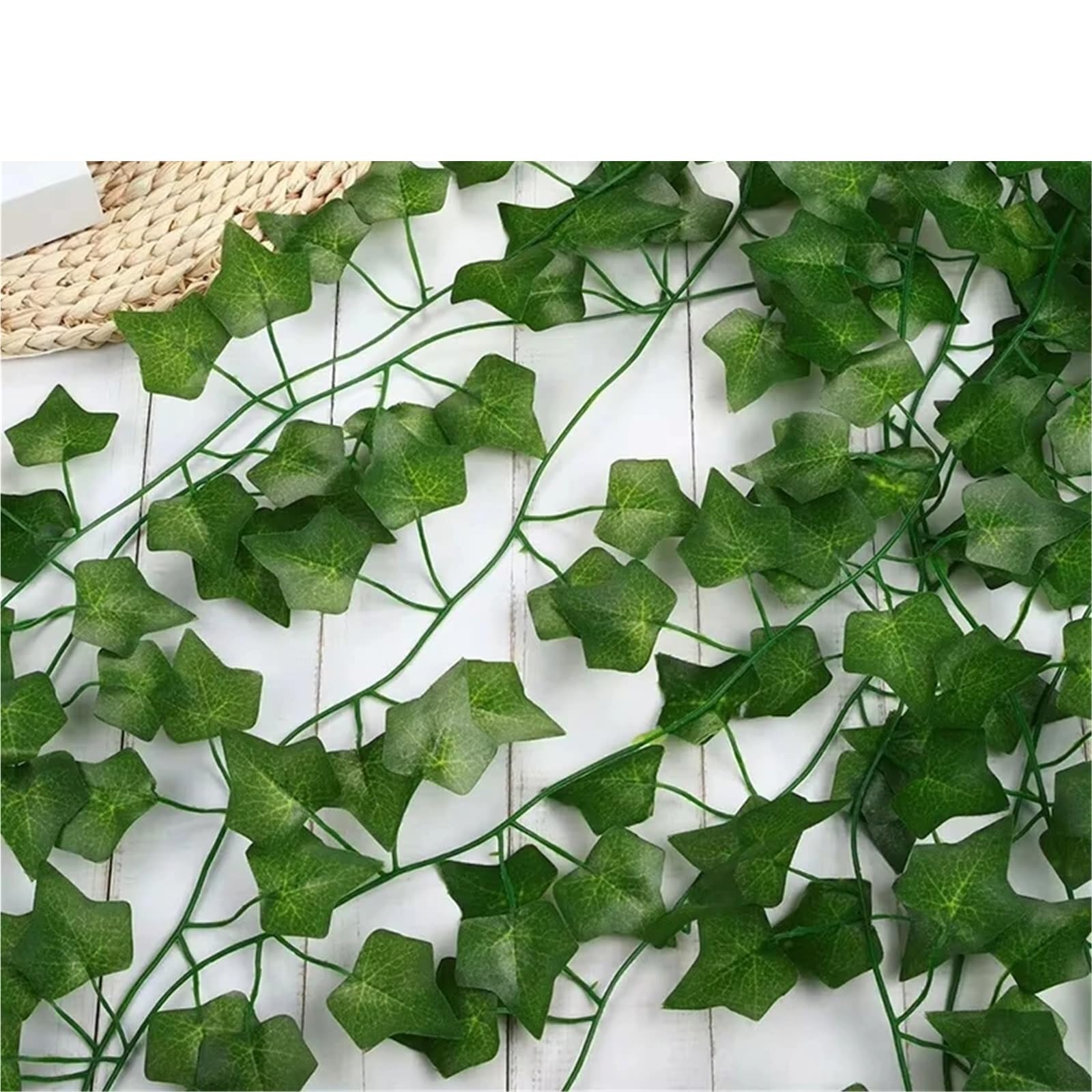 Enredadera Artificial de Hiedra 6/12 Piezas de Plantas Colgantes Artificiales de Hiedra Falsa, Guirnalda de Hojas Verdes for Valla de jardín, decoración Exterior para Cocina, Patio(12pcs Ivy)