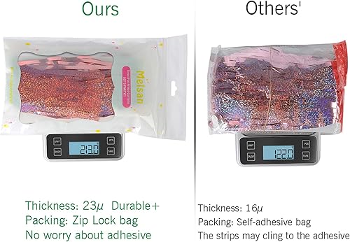 Miniatura 7 de Melsan - 2 cortinas de telón de fondo con flecos de papel de aluminio de 97 cm x 2.4 m, cortinas metálicas brillantes para decoración de fiestas y