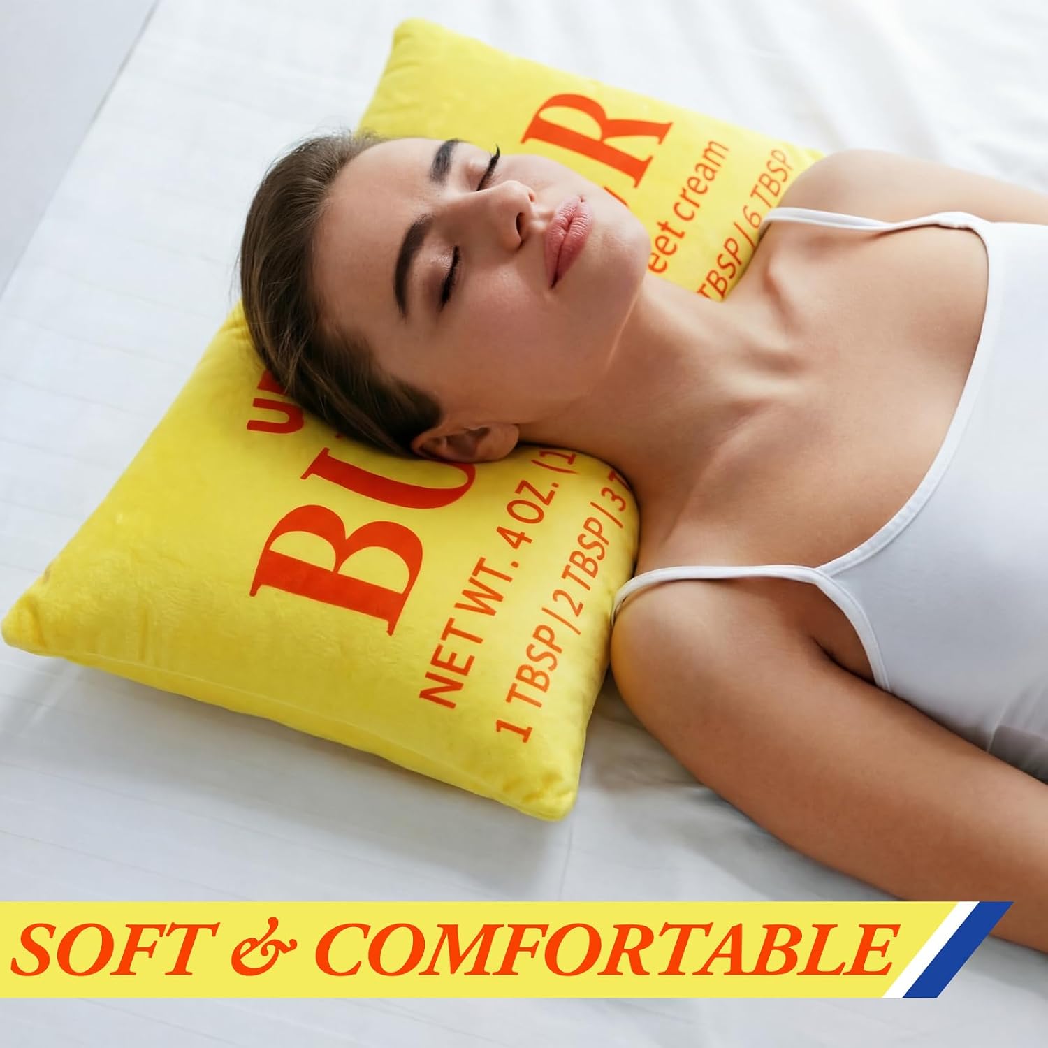 Newwiee 2 Pcs Butter Rectangular Pillow Butter Lover Funny Foodie Baking Throw Pillow Yellow Food Decorative Cushion Gifts for Living Room Bedroom Kitchen Farmhouse Dorm Decor Foodie Food Lover