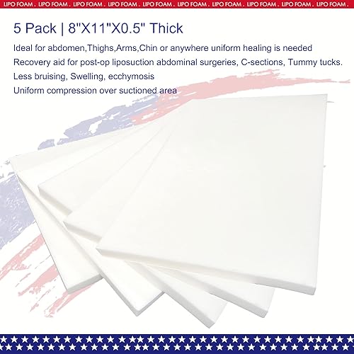 Miniatura 3 de Paquete de 5 almohadillas de espuma Lipo para poscirugía, tabla de liposucción, cirugía de liposucción, aplanamiento de prendas de compresión