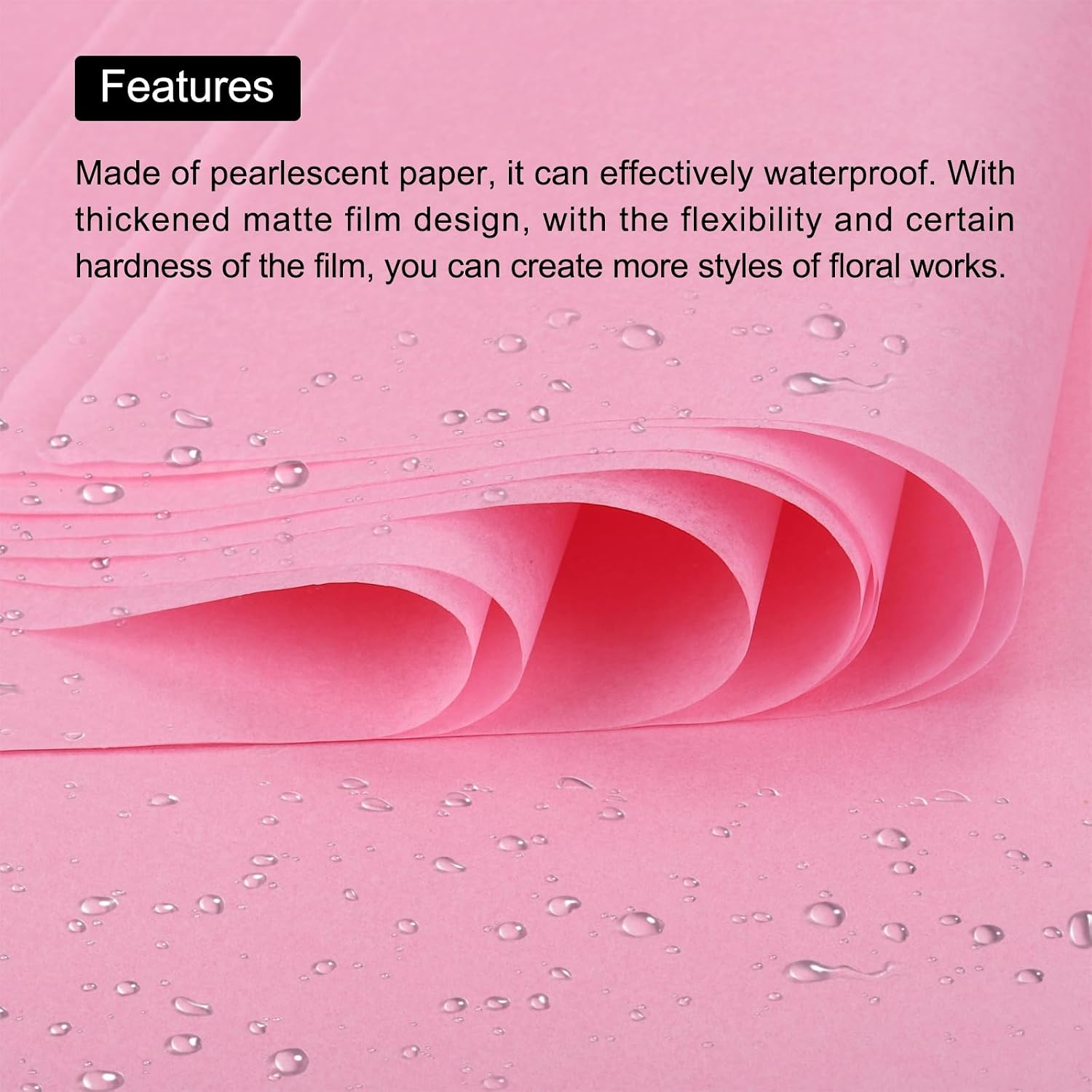 MECCANIXITY 50 Sheets Pink Tissue Paper 20x14 Inch Tissue Gift Wrapping Paper for Florist Bouquet Supplies,DIY Crafts Birthday Holiday Decoration