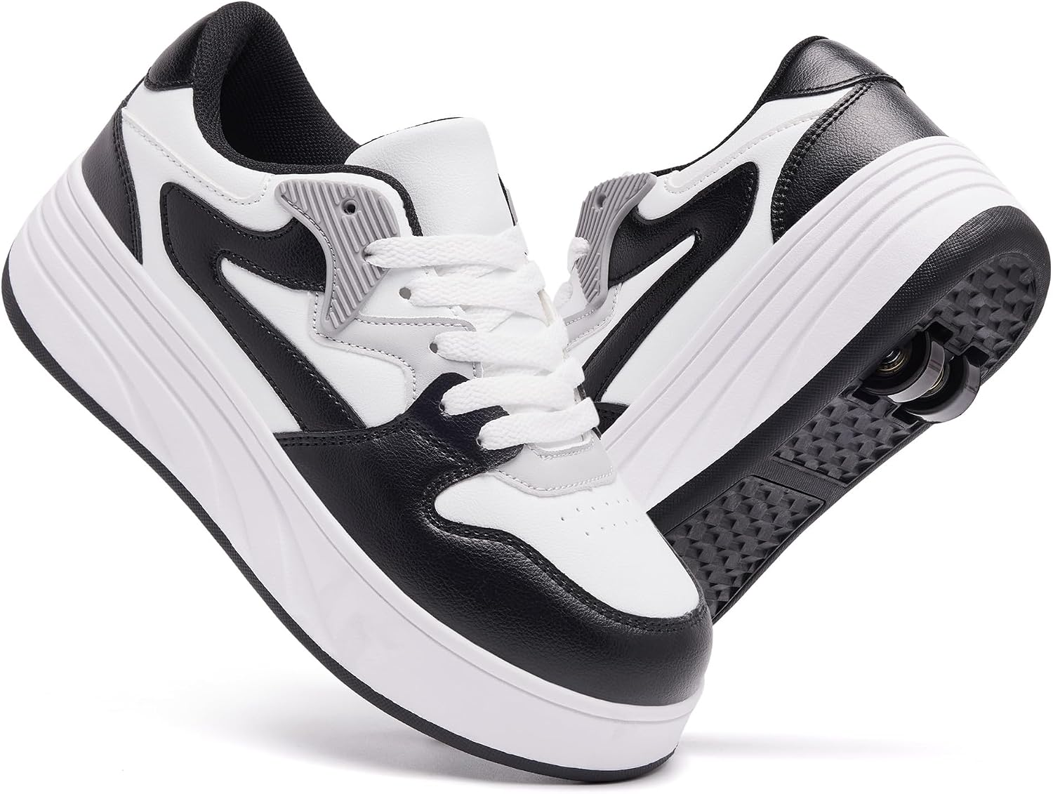 Kids Roller Skate Shoes for Girls Boys Fashion Sneaker 2 in 1 Roller Shoes Outdoor Skate Shoes