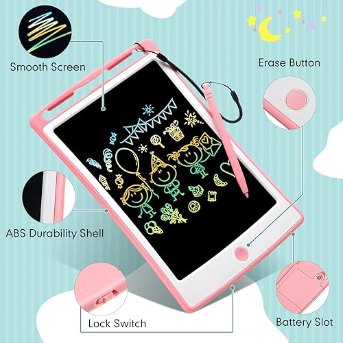 Miniatura 4 de Tableta de escritura LCD de 8.5 pulgadas, tablero de dibujo colorido, almohadilla de dibujo educativa para niños, tableta de escritura LCD borrable,