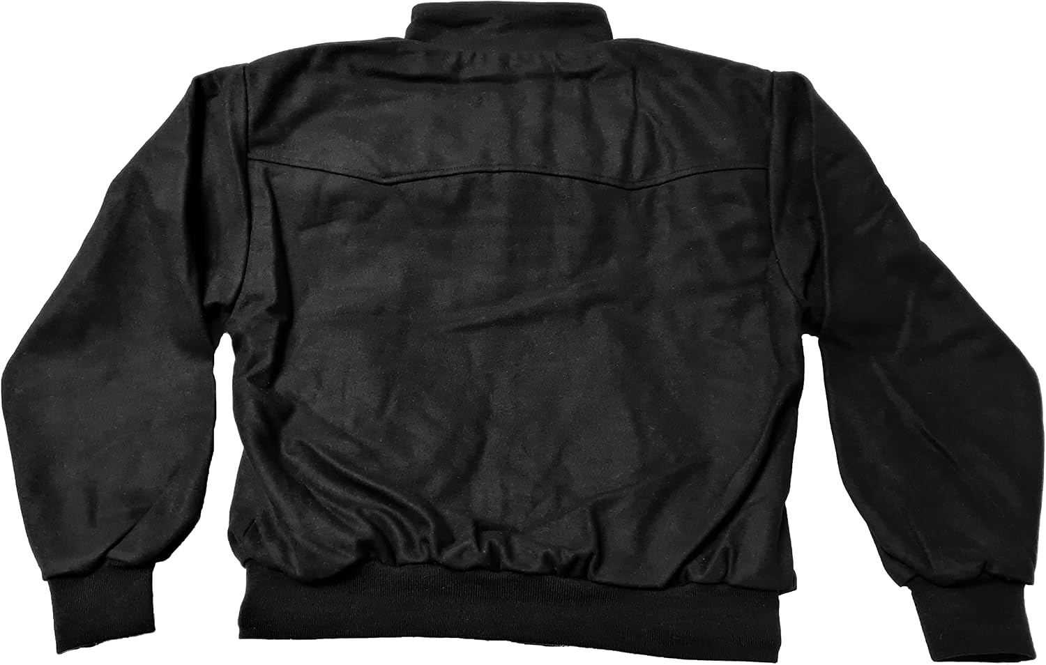 Spirit of England Black Harrington-Style Jacket Winter Melton Wool Warm Tartan Lined