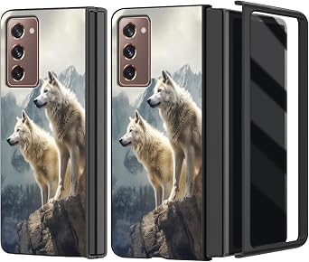 for Galaxy Z Fold 2 Case,for Samsung Galaxy Z Fold 2 Case 2020 Slim Hard PC Ultra-Thin Anti-Scratches Shockproof Protective Phone Cover,Cool White Wolf