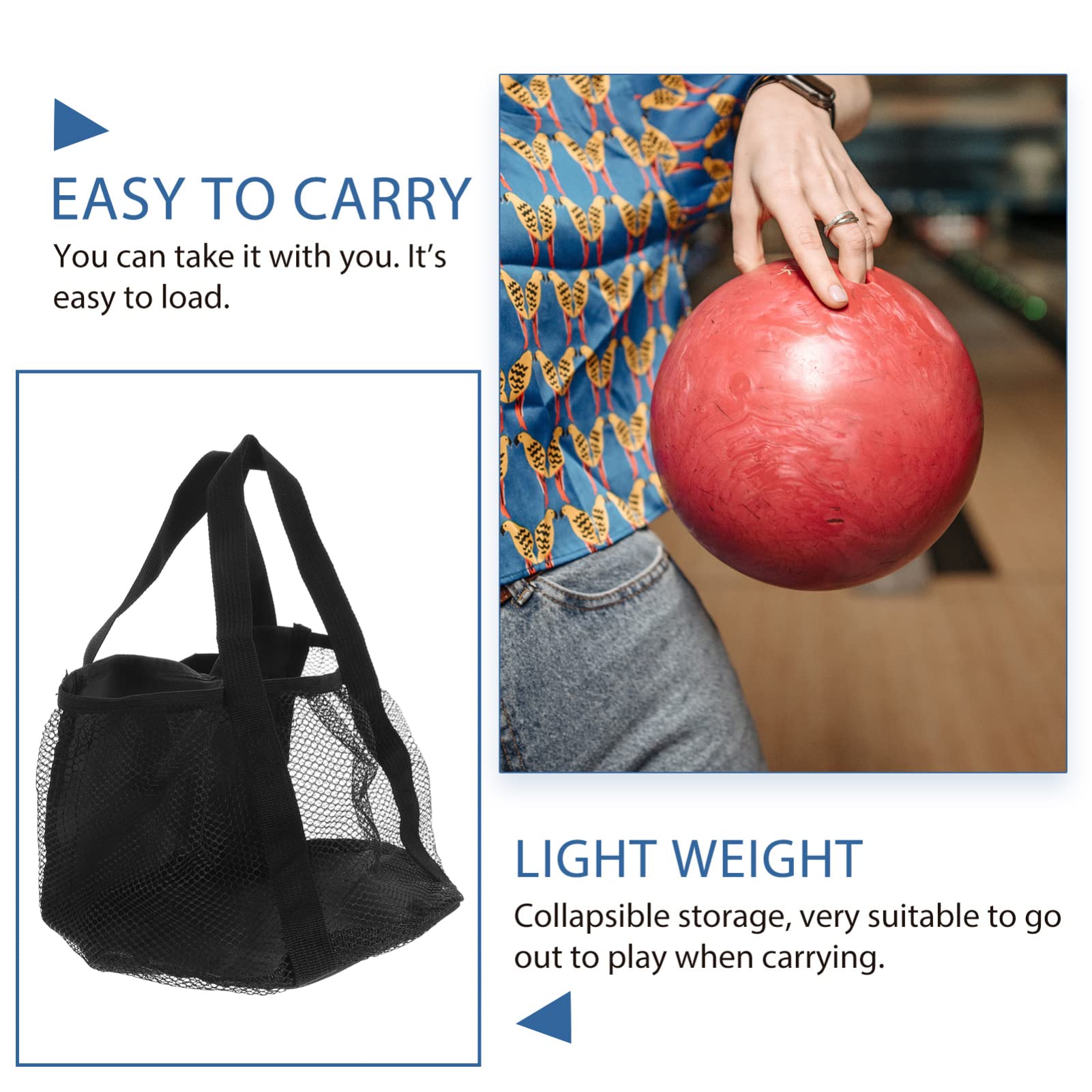ABOOFAN 2piezas Bolsa De Bolos Práctica y Transpirable para Gimnasios y Actividades Al Aire Soporta Múltiples Tipos De Deportivas
