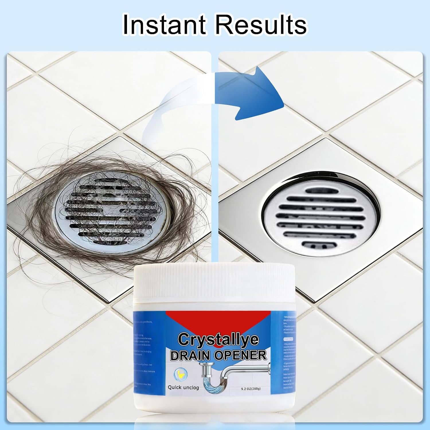 Crystal Lye Drain Opener, Professional Pipeline Dredging Agent for Bathroom and Kitchen Sinks, Drains, Shower Pipes (2pc, slate blue)