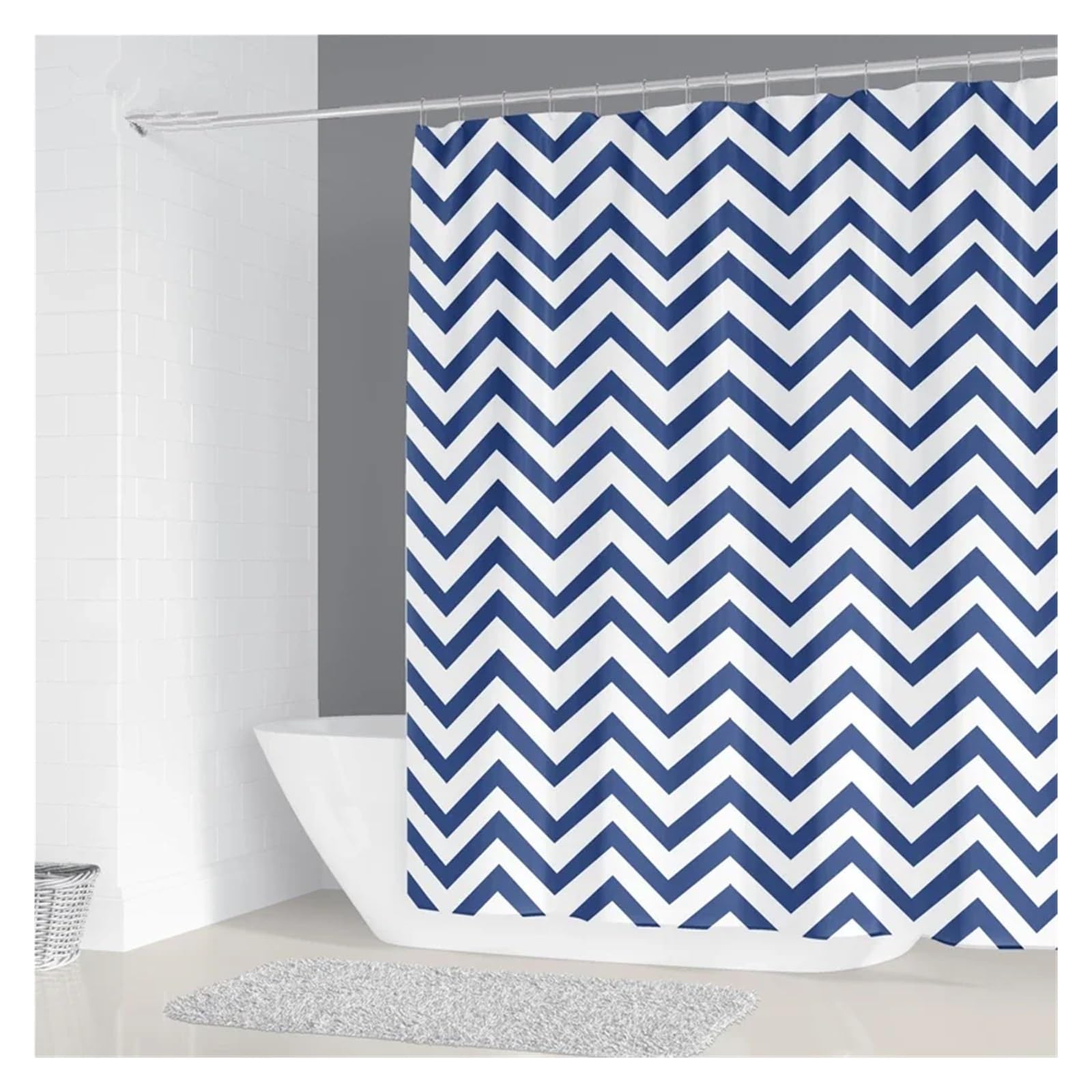 Cortina De Ducha Cortina de Ducha Impermeable for baño, 200 x 180 cm, con Estampado geométrico Simple, de poliéster, for decoración del hogar, con 12 Ganchos(7,W180xH240cm)