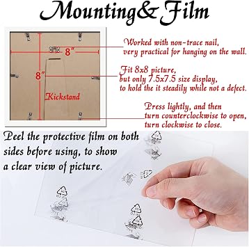 White 8x8 Picture Frame, Lightweight Sturdy Gallery Wall Decor