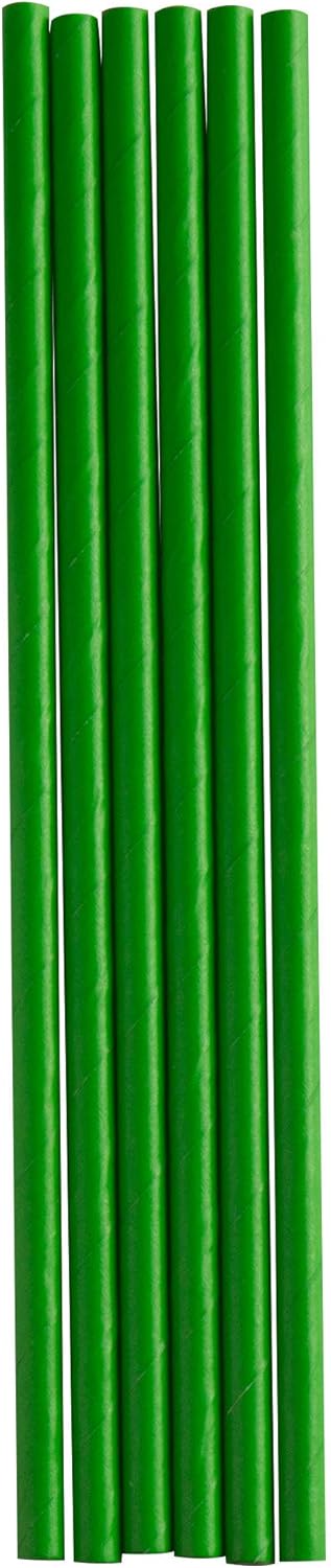 TableTop King 7 3/4" Green Jumbo Unwrapped Compostable Paper Straw - 4800/Case