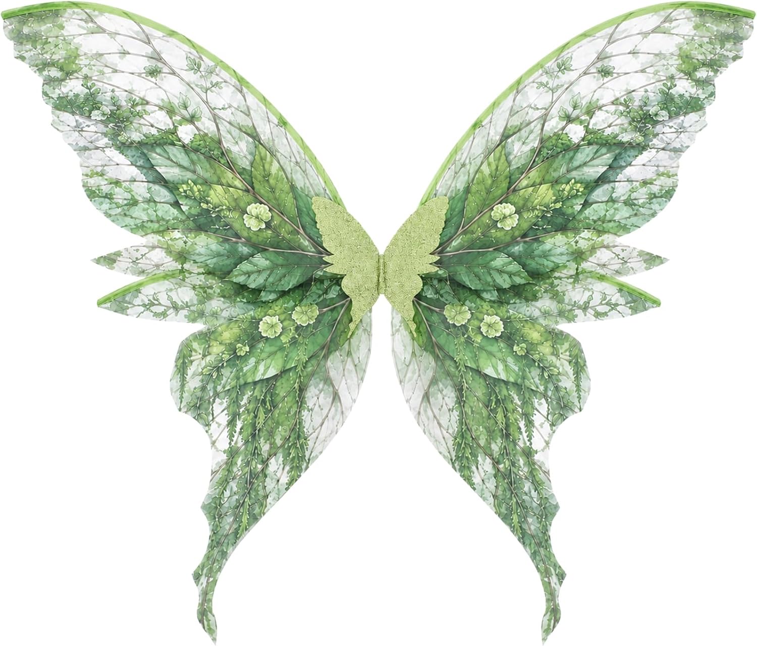 RENEMEGO Fairy Wings Adult Women - Single-Sided Flower Butterfly Wings Elf Costume for Halloween Cosplay Renaissance Renfaire
