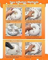 Vista 37 de Asiento inflable para bebés de 3 a 36 meses, silla de bebé con bomba de aire integrada, asiento de piso para bebé, asiento Bumbo para aprender a