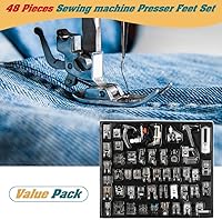 Vista 3 de 48Pcs Sewing Machine Presser Feet Foot Set for Brother, Babylock, Singer, Janome, Elna, Toyota, New Home, Simplicity, Kenmore