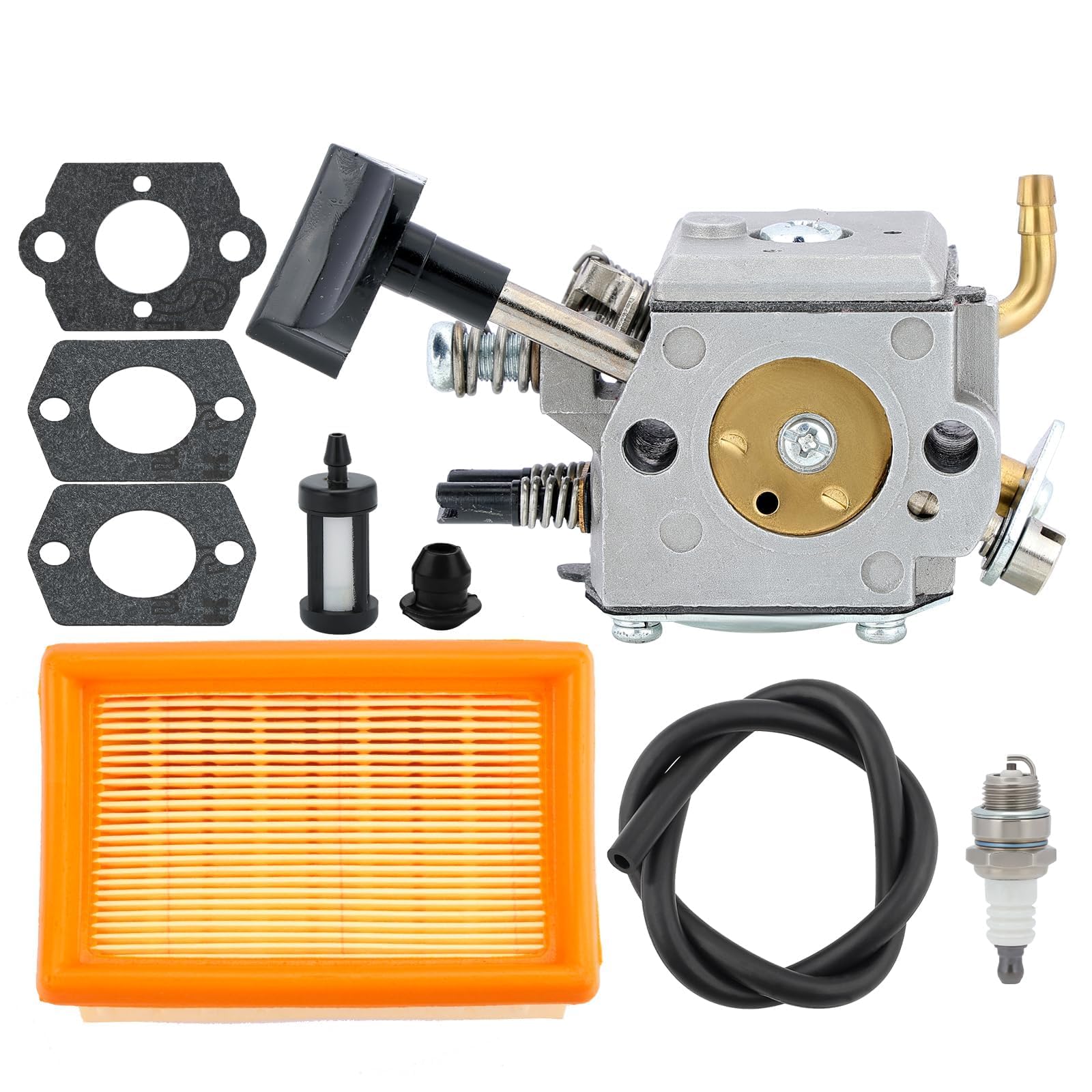 Dalom BR420 Kit de carburador con Herramienta de Limpieza de Filtro de Aire para Stihl SR320 SR340 SR380 SR400 SR420 BR320 BR340 BR380 BR400 BR420 soplador de Mochila