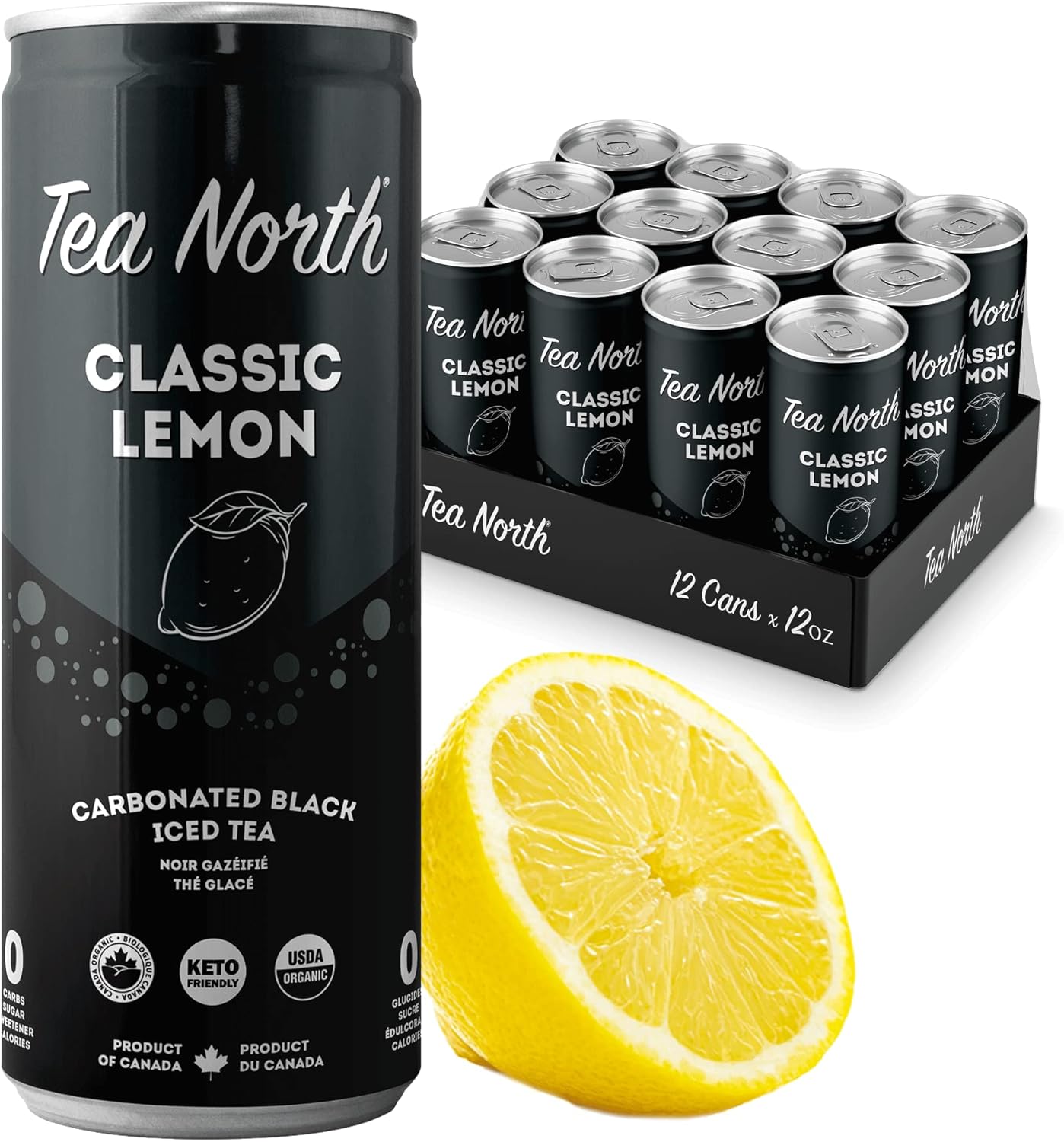 Tea North Keto Carbonated Iced Tea No Sugar, Sweeteners, or Calories Natural Clean Energy