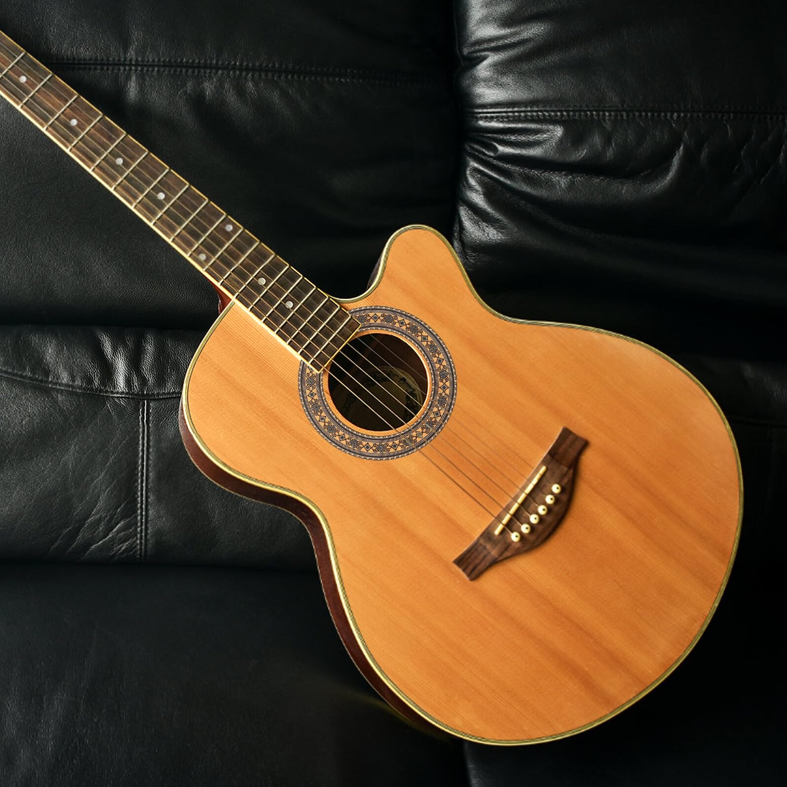 Drewniana Rozeta Dekoracyjna Do Otworu Rezonansowego Gitary Akustycznej Cala Naklejka Inlay Do Projektów DIY Łatwa Aplikacja i Usuwanie Gitar Klasycznych i Akustycznych