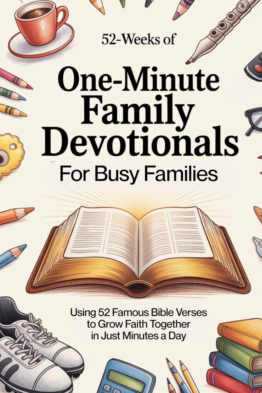 One Minute Family Devotionals for Busy Families: 52 Week Family Devotional Using 52 Famous Bible Verses to Grow Faith Together in Just Minutes a Week - Family Bible Study