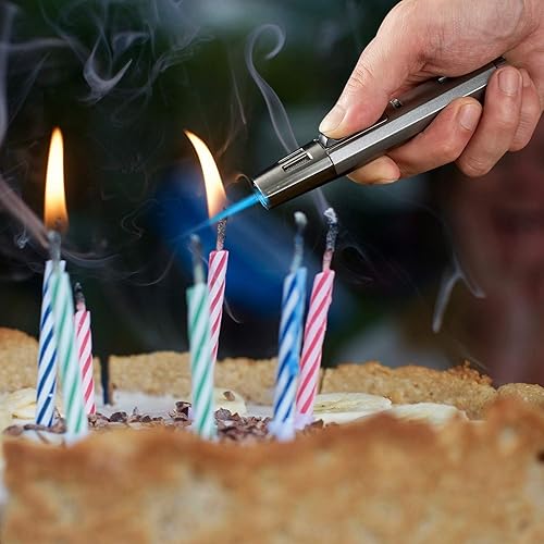 Miniatura 6 de Prestige Import Group Partizan Spear - Encendedor de antorcha a prueba de viento con doble llama en ángulo con altura ajustable - Color Gun Metal