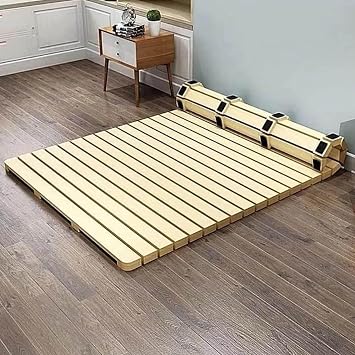 74.8in Foldable Wood Roll-Type Slatted Bed Japanese Floor Futon Mattress 19 27 30 35 39in Breathable Bed Plate Waist Protector Board Bed Frame for Bedroom Living Room Hostels Hotel74.8x39.4in