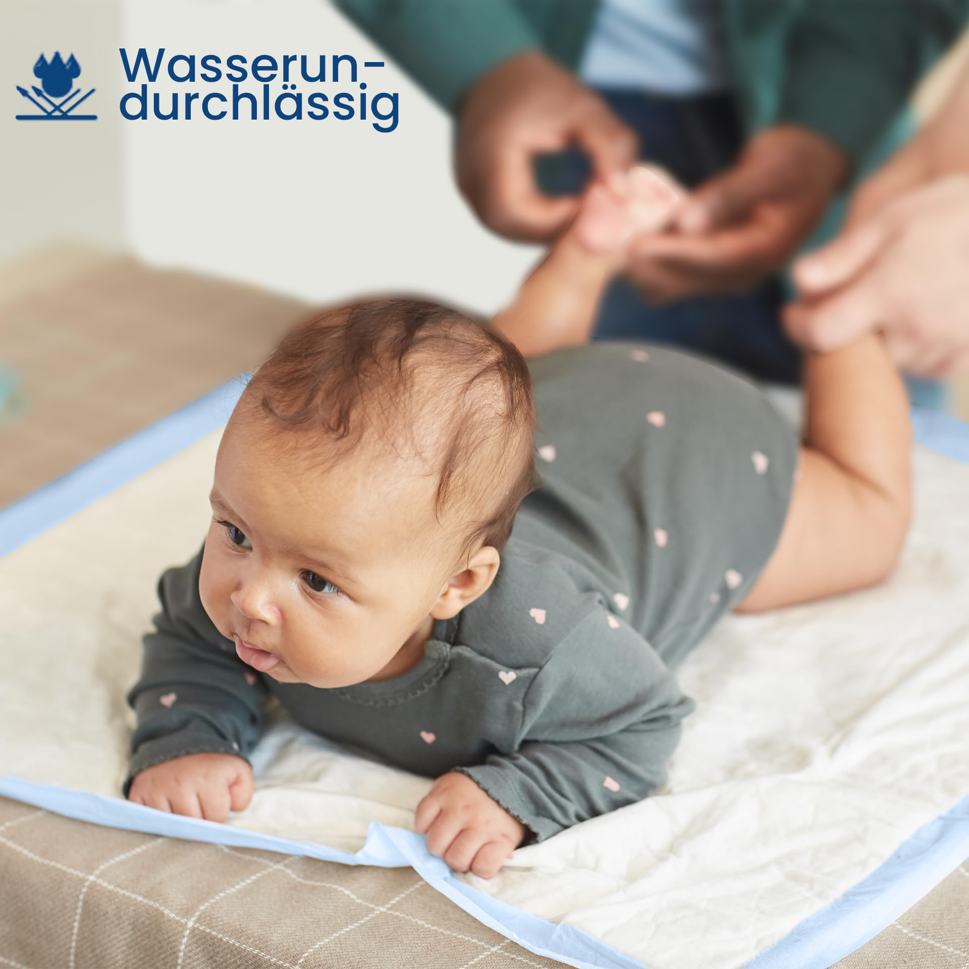 A&G-heute 200 Stück 40 x 60 cm 6-lagig Zellstoff Krankenunterlagen Saugleistung 235 ml Blau | Baby PIPI Matte Wickelauflage | Inkontinenzunterlagen Einmal-Unterlagen | Puppy Pads Trainingspads Hunde