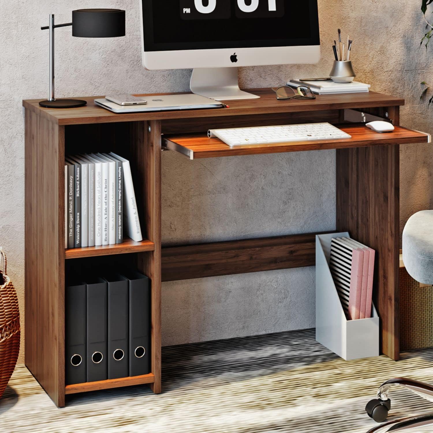 Wakefit Study Table | 1 Year Warranty | Computer Table, Office Table for Home, Desk, Work Table for Home Office, Wooden Study Table, Study Table for Adults, Engineered Wood (Fuller - Brown)