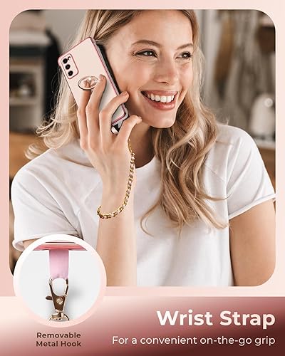 Miniatura 4 de Miss Arts Funda para Samsung Galaxy S20 FE 5G, soporte de anillo de lujo galvanizado con correa, bonito TPU suave para Galaxy S20 FE 5G para mujeres