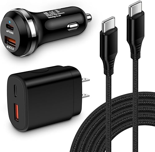 Cargador Android tipo C Bloque de carga súper rápida para Samsung Galaxy A17 A16 A15 A14 A54 S25 S24 S23 Ultra S22 S21 S20,48 W Adaptador de coche