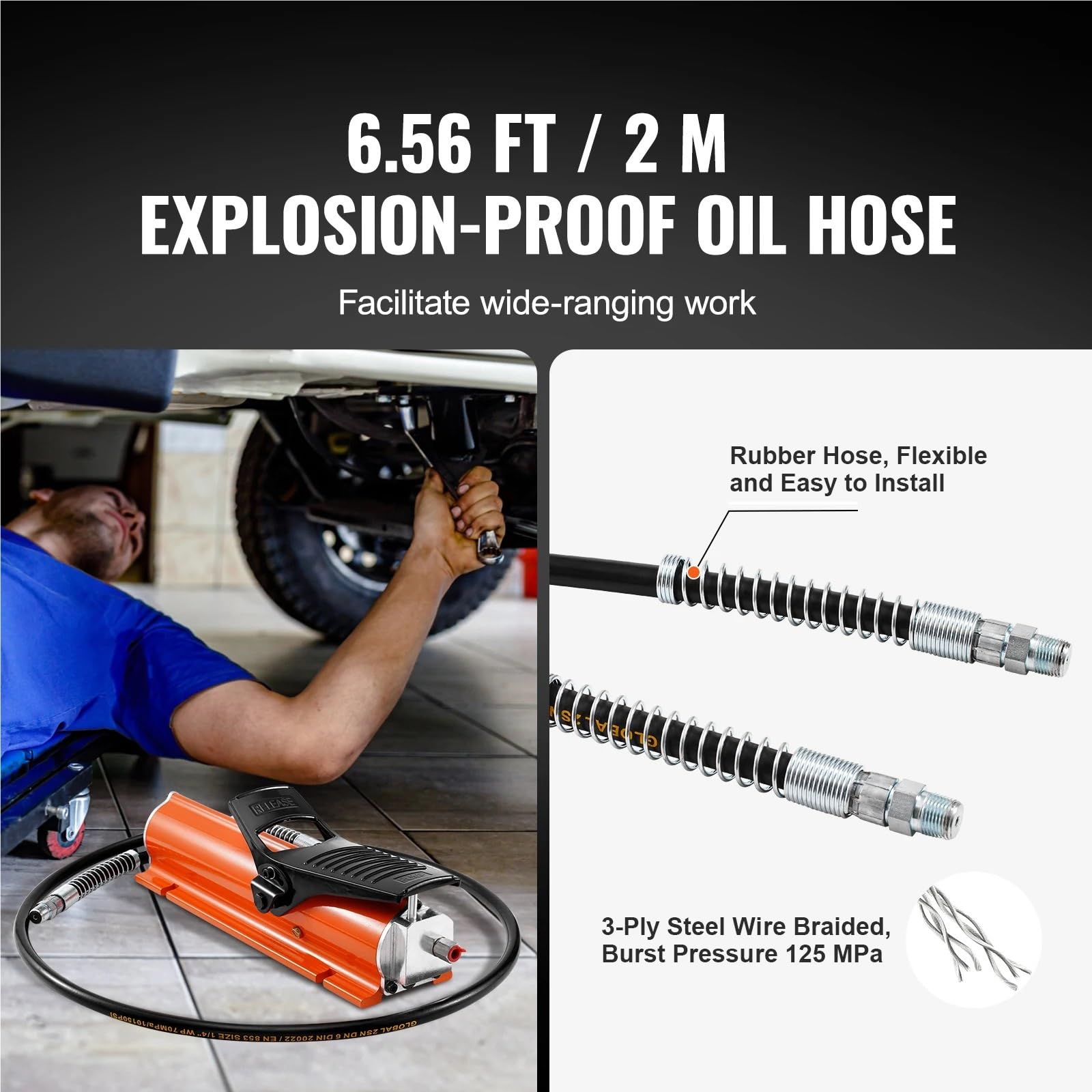 Bomba hidráulica de aire de 10.000 PSI, depósito de 0,18 gal, carcasa metálica, bomba de pie de pedal accionada por aire for uso industrial de precisión