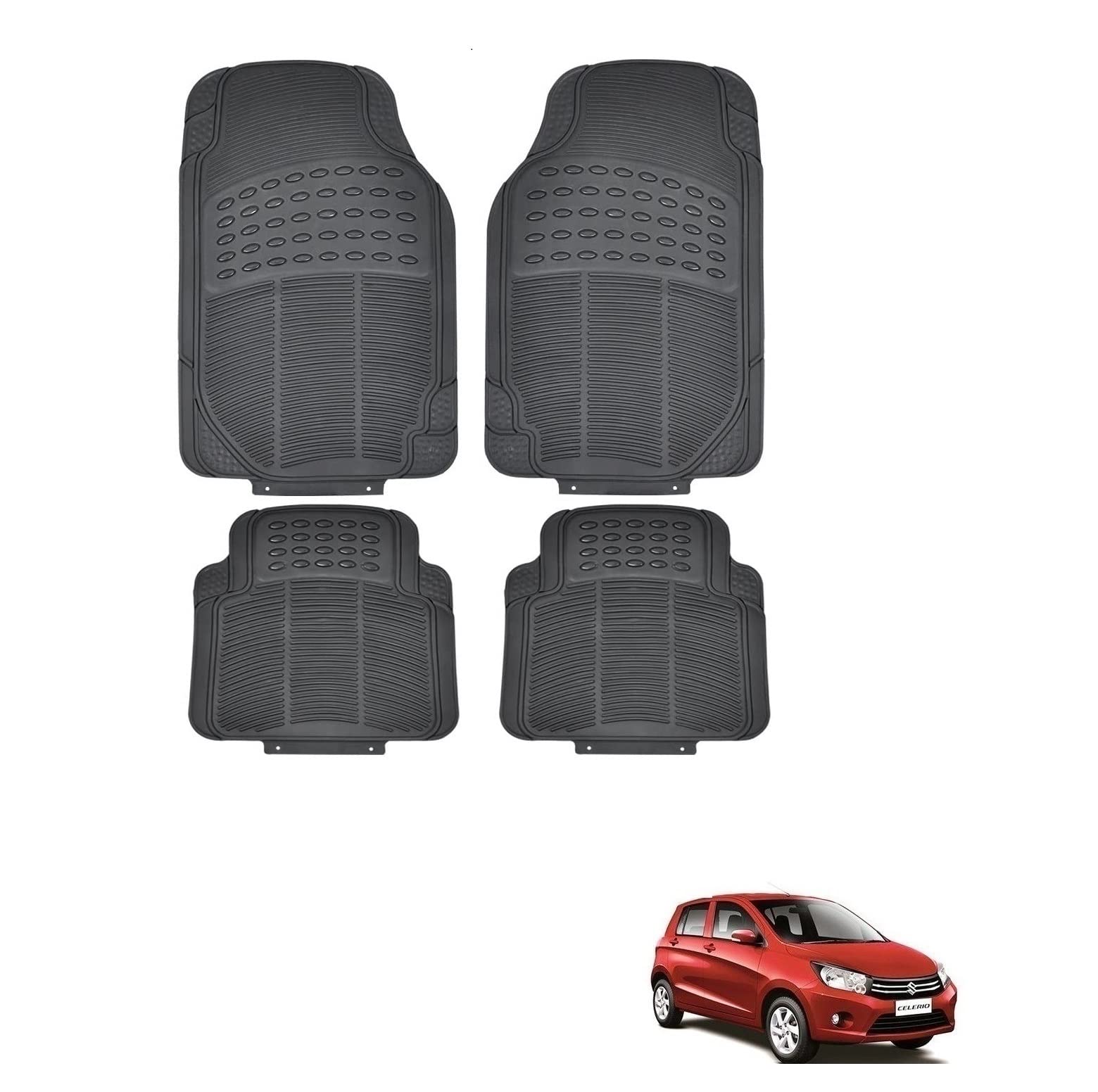 Kozdiko Car Simple Rubber Black Floor Mat Set of 4 Pcs for Maruti Suzuki Celerio-image-47