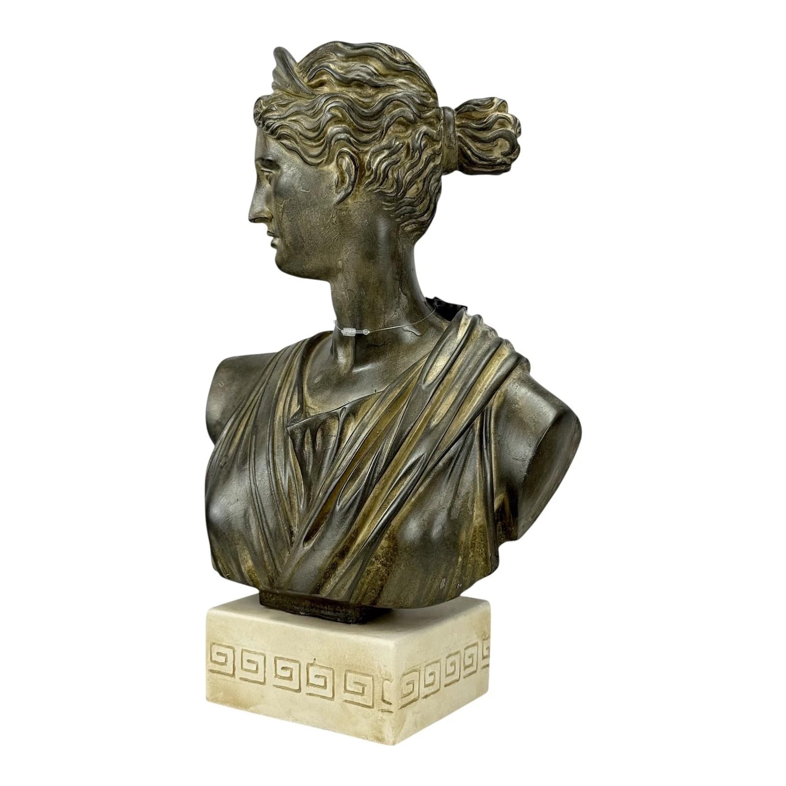 Artemis Buste de Diana - Statue de la déesse grecque romaine | Sculpture Moldano faite à la main en plâtre dur | 27,9 cm