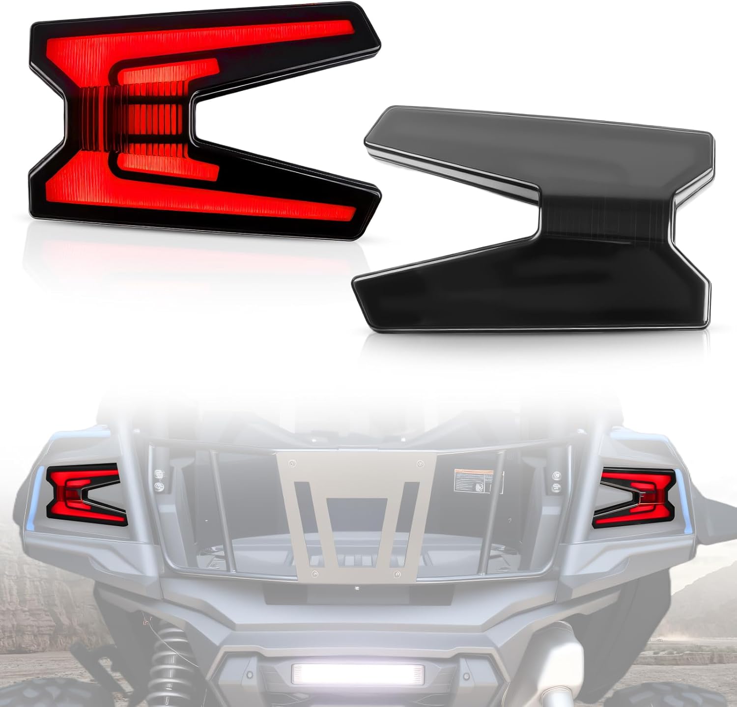 LED Taillights for Kawasaki Teryx KRX 1000, Smoked Black Waterproof Brake Stop Tail Lights with Bright Lamps for Kawasaki Teryx KRX KRX4 1000 2020-2025 Accessories, Replace OEM #23024-0005