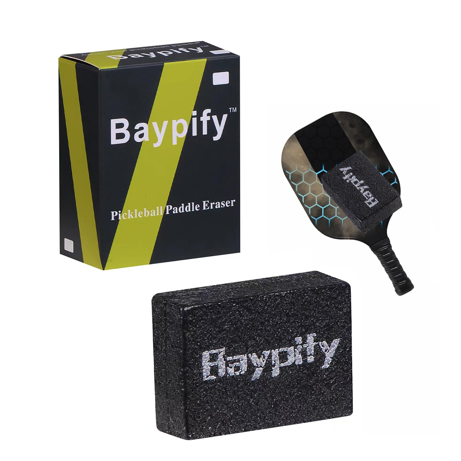 BaypifyPickleball Carbon Cleaner, Premium Pickleball Paddle Eraser for Raw Carbon Fiber Paddles, Effortless Residue Removal, Effective, Eliminates Ball Residue, Dirt, Scratches