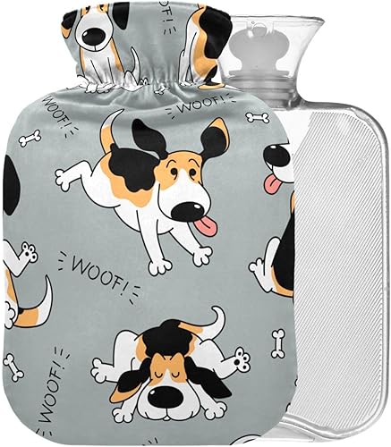 Botella de agua caliente para perros sin BAP con tapa, bolsa de agua caliente grande de 2 litros para aliviar el dolor, compresa fría y caliente